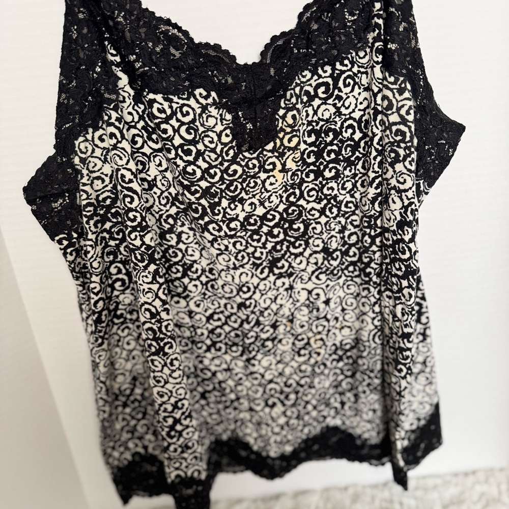 Black and White Lace Tank Top